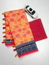 MG 570 Plain Linen Digital Printed Fancy Saree Wholesalers In Surat
